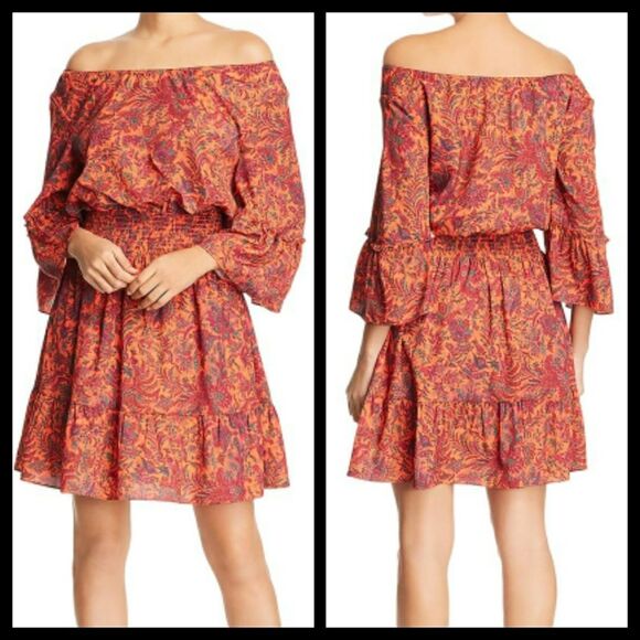 Le Gali Sabrina Floral Off Shoulder Dress Medium NWT - Picture 1 of 4